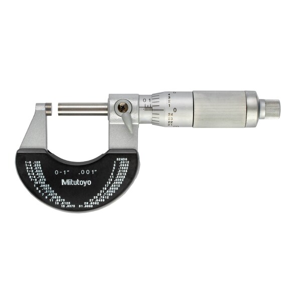 Micrometer, Outside, 0-1", 0.001", ft.