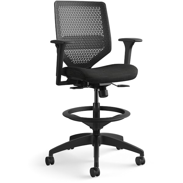 Stool, Reac, Bck, w/Arms, Black