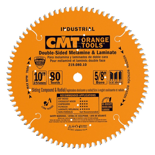Compound Miter Blade, 10"dia, 80Edge, 5/8"