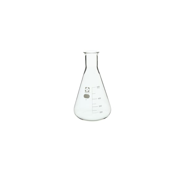 Sibata Glass Erlenmeyer Flask, 500mL, PK10