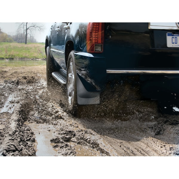 No Drill Mud Flaps, Black, 120031, Molded Plastic, Black