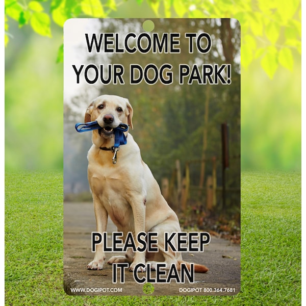 Reflective Dog Park Pet Sign, 11.5" x 18", 1204-YLR