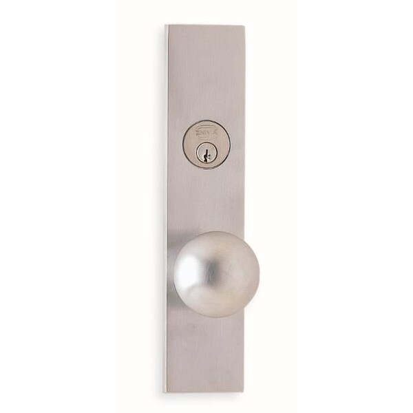 RH SGL CYL 234BS Mort Stainless 198 Knob 12000 Plate Satin Chrome