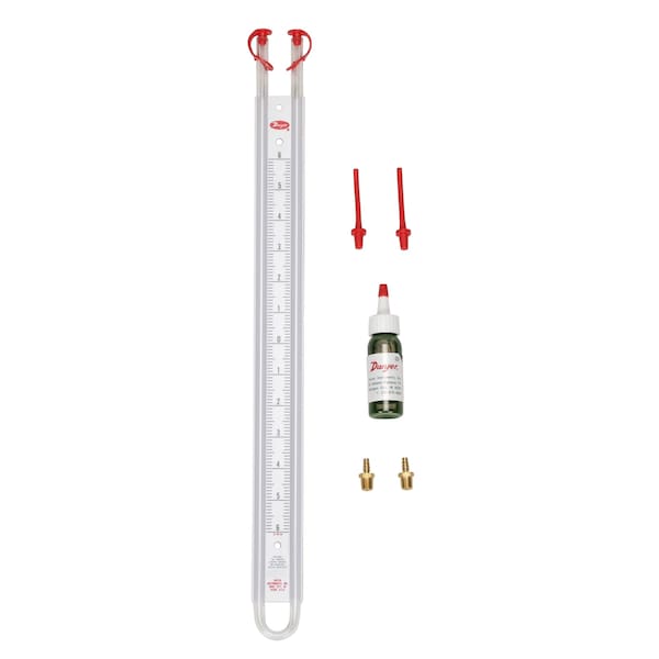 Manometer, range 50-0-50, 18-1/2 oz water or mercury required.