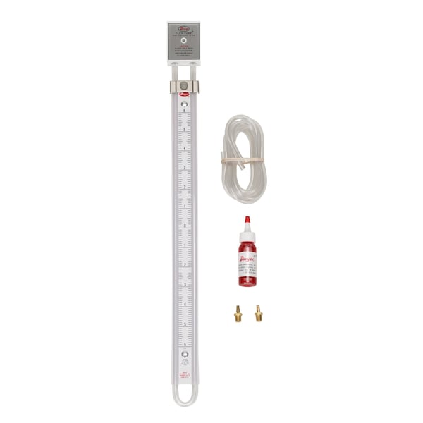 U-tube manometer, range 8-0-8" w.c.