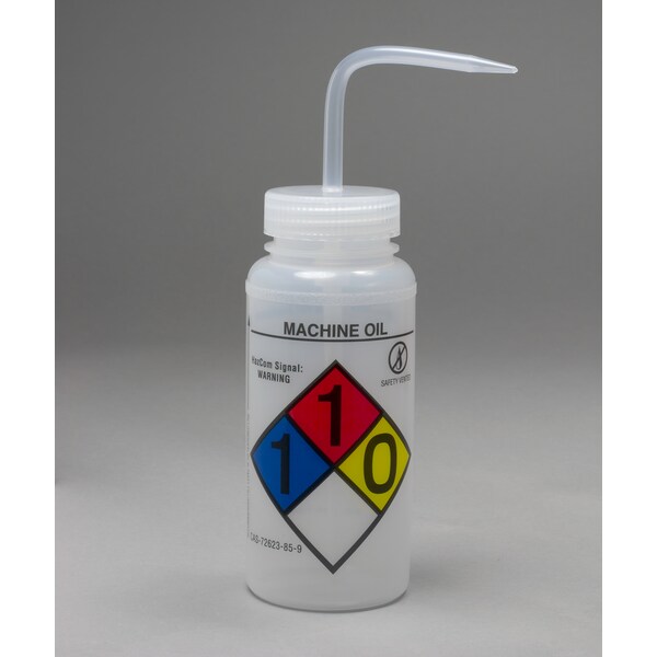 Bel-Art GHS Labeled Safety-Vented Machine Oil Wash Bottle: 500ml, 4/PK