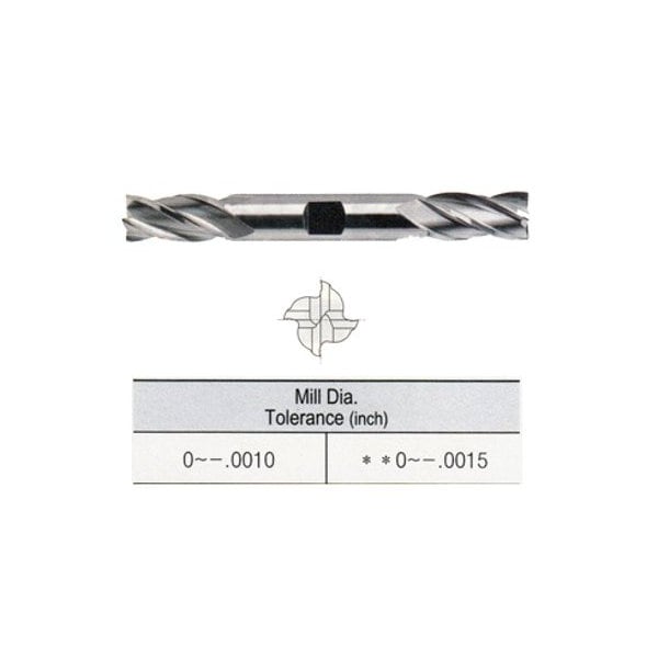 Helix TiAlN Sq End Mill, 1/8x3/8x3-1/16