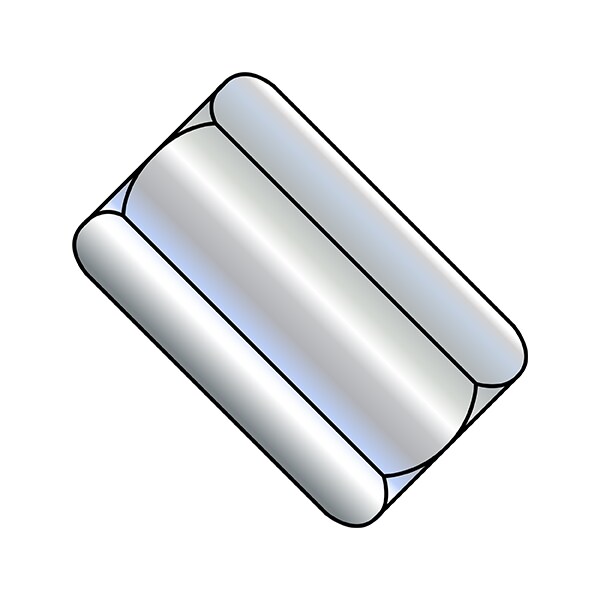 Coupling Nut, 5/8"-11, Steel, Zinc Plated, 1-7/8 in Lg, 13/16 in Hex Wd, 200 PK