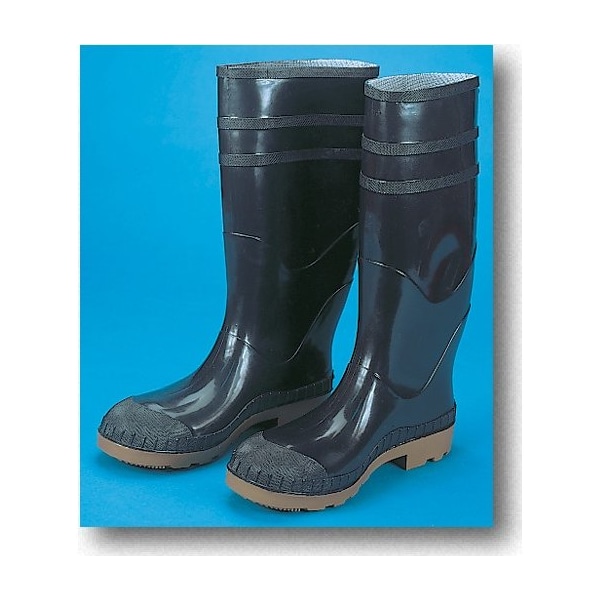 Men's Tall Rubber Boot, Plain Toe, 16 in Height, Black, 7