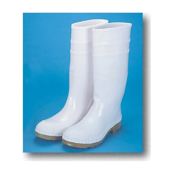 Men's Tall Rubber Boot, Steel Toe, 16 in Height, White, 10
