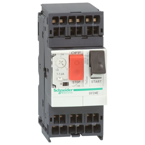 TeSys Deca Manual Starter and Protector, thermal magnetic circuit protector, push buttons, 1.6.2.5 A, spring terminals