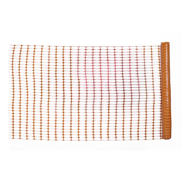 Warning Barrier Fence, 4 ft. x 100 ft., , Plastic Orange, 7 Inch L
