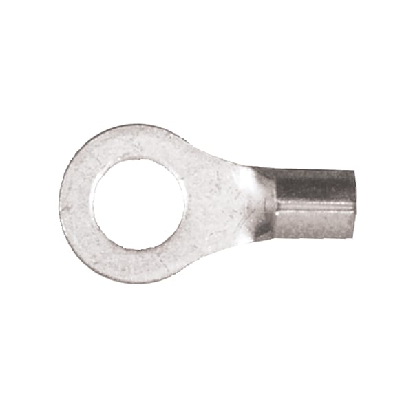 Ring Terminal, 5/16 in Stud Size, 10 AWG, Bare Insulated, Bare, 1000 PK