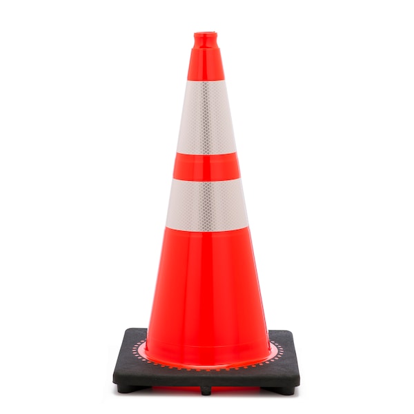 Traffic Cone, Plastic, 28 Inch Height, 12 Inch Length, 10 pounds, Orange