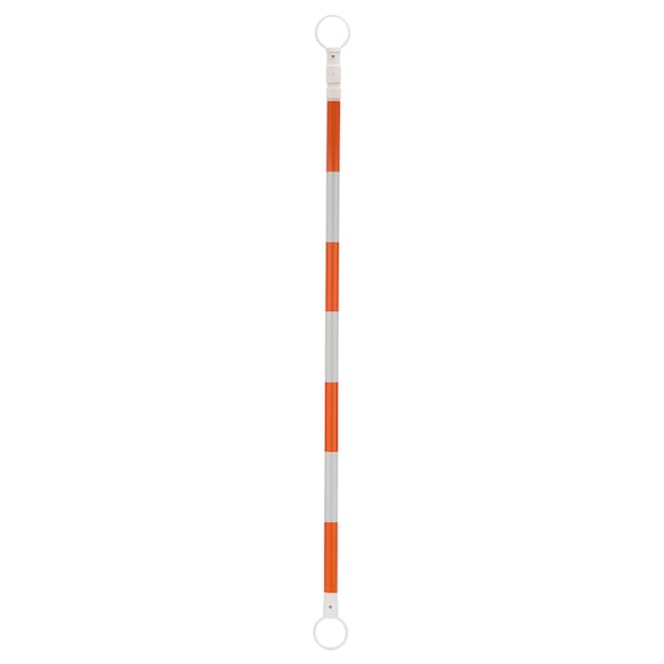 Retractable Cone Bar, 10 ft., Orange/White, PVC, 51 in Height, 2 in Length, 5 pounds, Orange/black