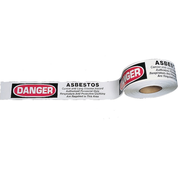 Barricade Tape Polyethylene White/Red, 3" W x 1000 ft. L