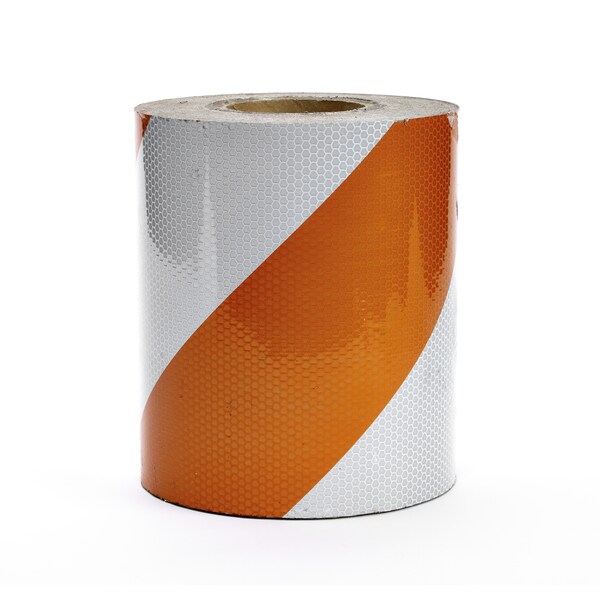 Super Engineering Grade Reflective Barri, Plastic, 8 in Height, 8 in Length, 12 Pounds