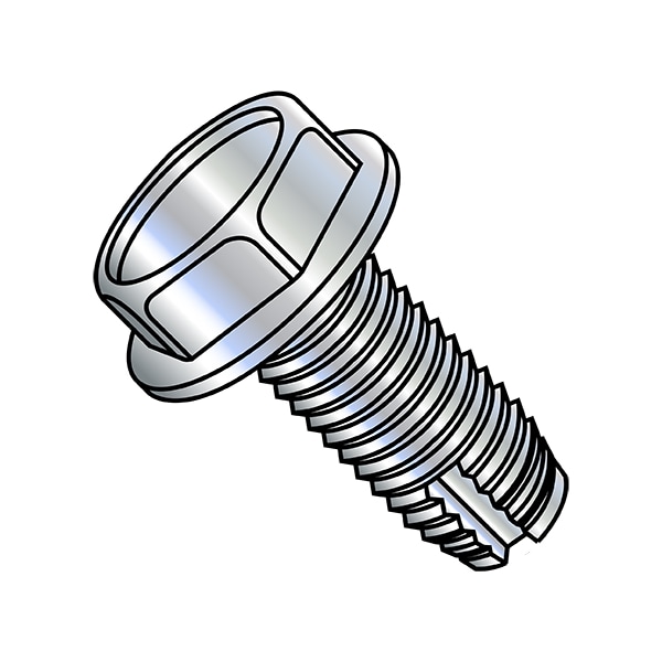 Thread Cutting Screw, 5/16"-18 x 5/8 in, Zinc Plated Steel Hex Head Hex Drive, 1750 PK