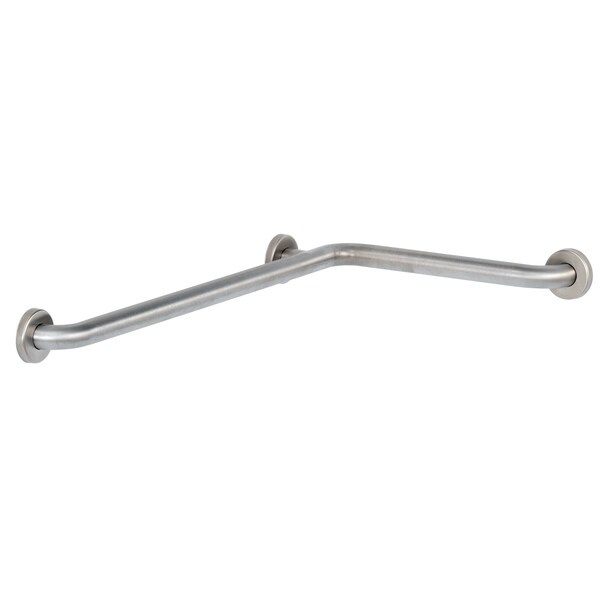 Peened Bobrick Grab Bar, 6861.99 Stainless Steel, 19-3/4" x 34-3/4" L, Stainless Steel, Satin