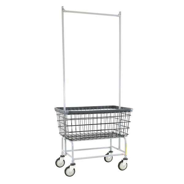 Wire Utility Cart with Double Pole Rack, 4.5 Bushel, Dura-Seven Anti-Rust Coating