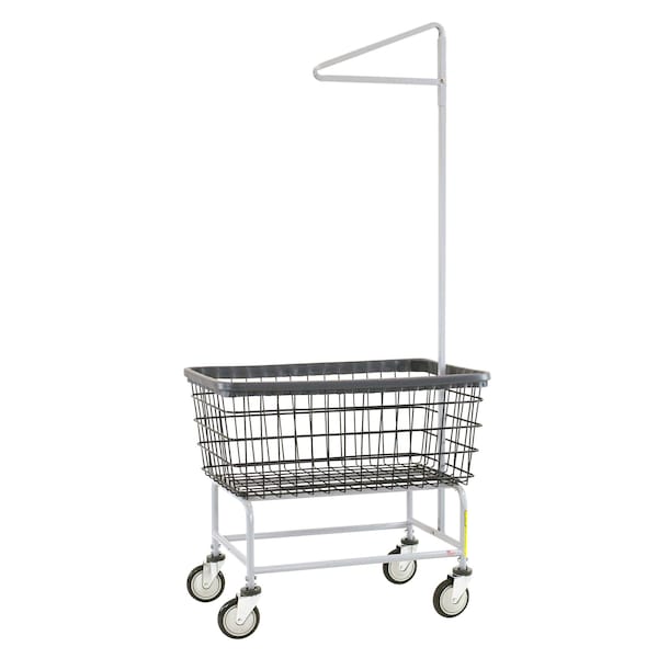 Wire Utility Cart with Single Pole Rack, 4.5 Bushel, Dura-Seven Anti-Rust Coating