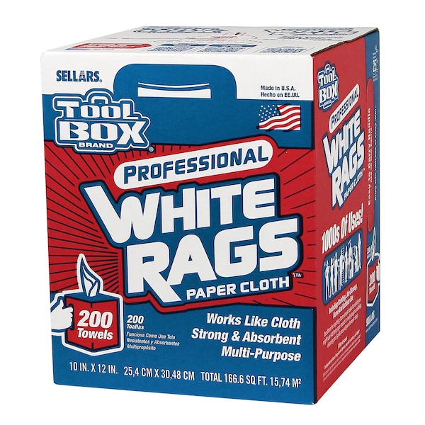 Toolbox Z400 White Rags- 200ct, PK6