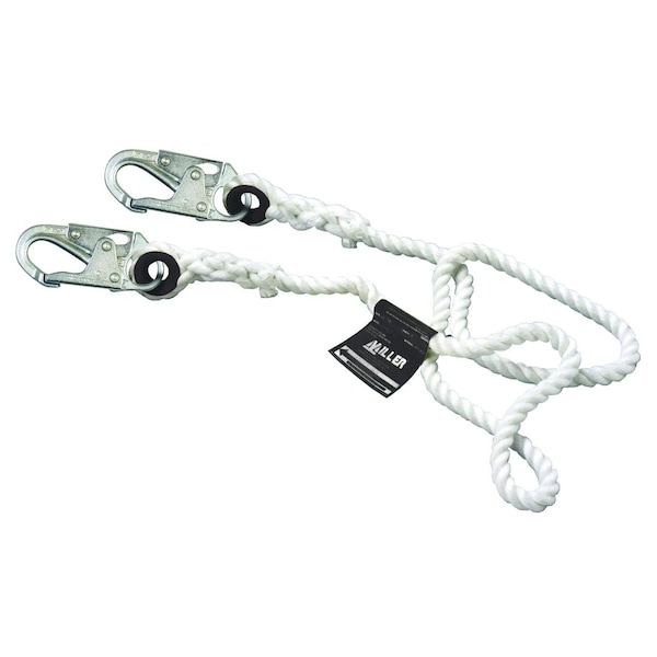 25 Ft Rope Lifeline W/2 Locking Snap Hooks, 5/8 In Nylon