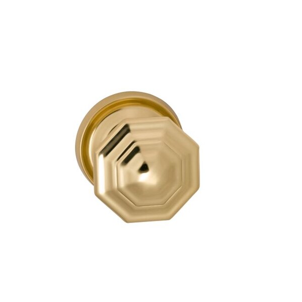 Knob 2-3/16" Rose Pass 2-3/8" BS T 1-3/4" Doors Bright Brass 201