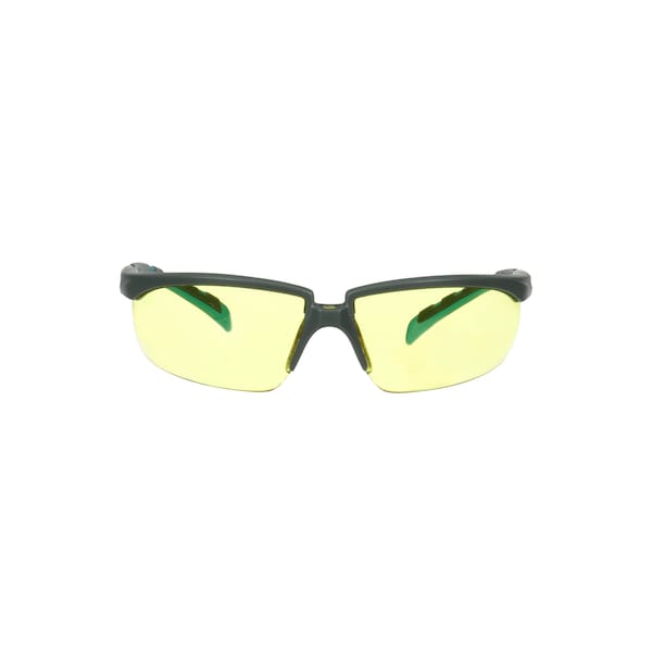 Series 2000, Safety Glasses, Anti-Fog & Anti-Scratch, Amber Lens, Gray Frame, Half-Frame, 20 PK
