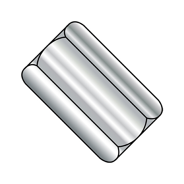 Coupling Nut, #1-8, 18-8 Stainless Steel, Not Graded, Plain, 2-1/2 in Lg, 1-1/4 in Hex Wd, 20 PK