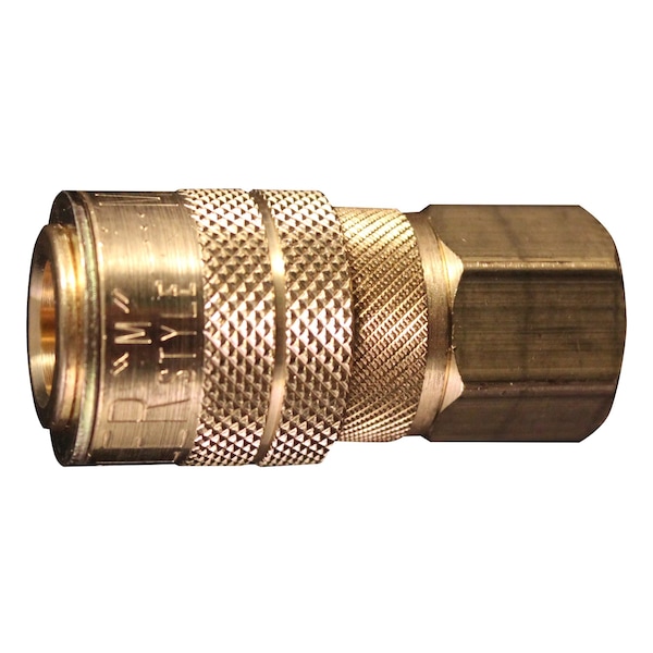 M Style Industrial Air Coupler, Drag Guard, 1/4"FNPT, PK100