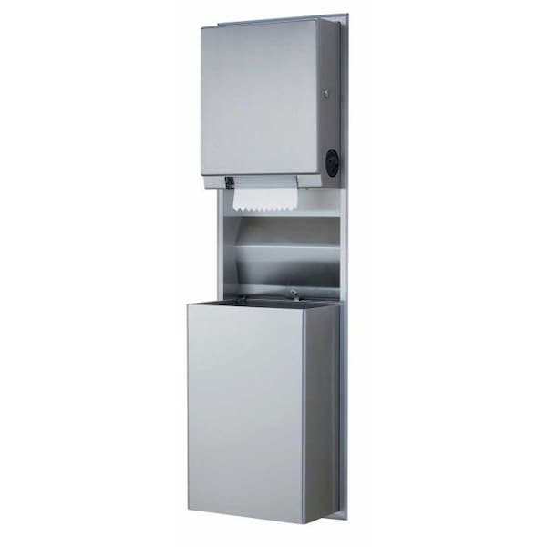 Recessed Paper Towel Dispenser/Waste Receptacle, SS