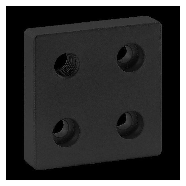 Blk 50mmx50mm Base Plate W/M10 Crnr Tap
