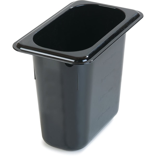 Food Pan HH, 6", DP, 1/9, Blk, PK6