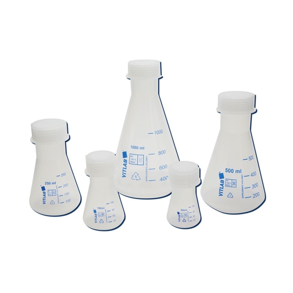 Erlenmeyer Flask, Screw Caps, 50 m, PK 6