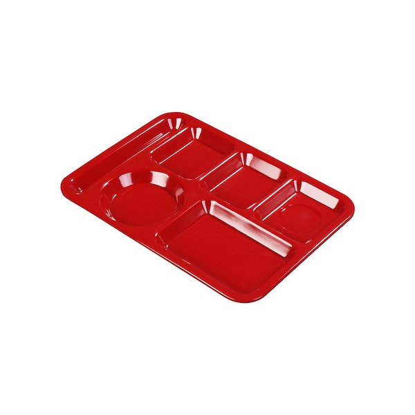 Left-Hand, 6-Compartment Tray, Red, PK24