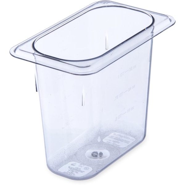 Food Pan PC, 6", DP, 1/9, Clr, PK6