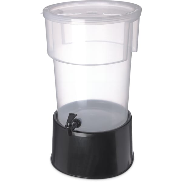 Round Dispenser w/Base, 5 gal., Black