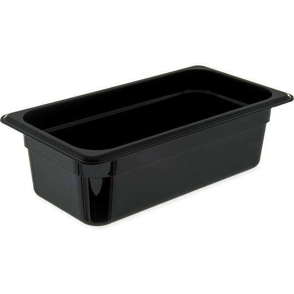 Food Pan HH, 4", DP, 1/3, Blk, PK6