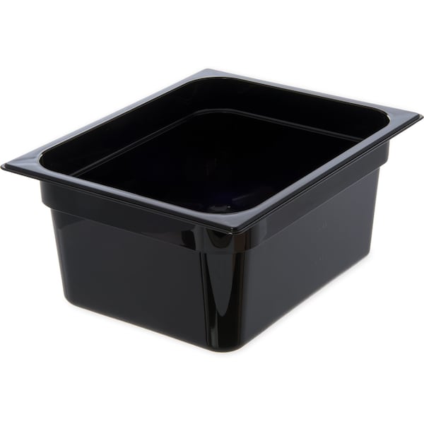 Half Food Pan PC, 6" D, Black, PK6