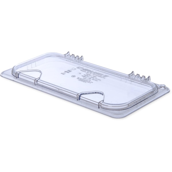 Hinged Univ Lid w/Hndl/Notch, 1/3 Sz, PK6