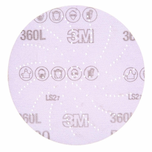 Cn Snding Disc 360L, 01706, 5 in P28, PK500, 5" Dia, Multi-Hole, Aluminum Oxide, P280 Grit