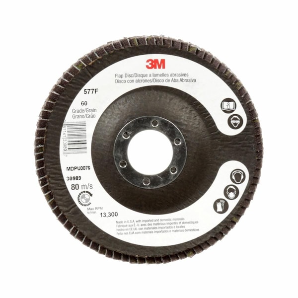 Flap Disc 577F, T27 Giant 7inx7/8 in 40 YF-weight, 5/pk