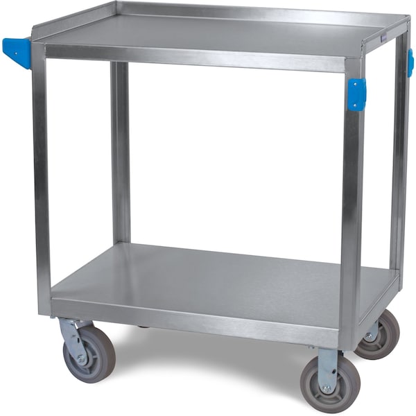 SS Utility Cart, 2 Shelf, 700 lb., 21x33"