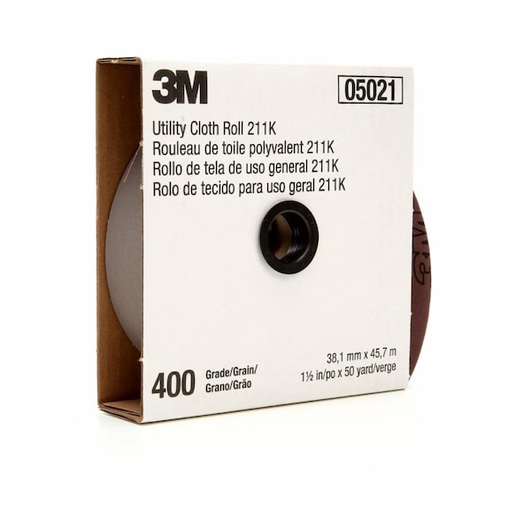 Sanding Belt, 2 in W, 150 ft L, Closed Coat, Aluminum Oxide, 400 Grit, Gray