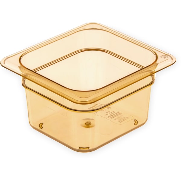 Food Pan HH, 4", DP, 1/6, Amber, PK6