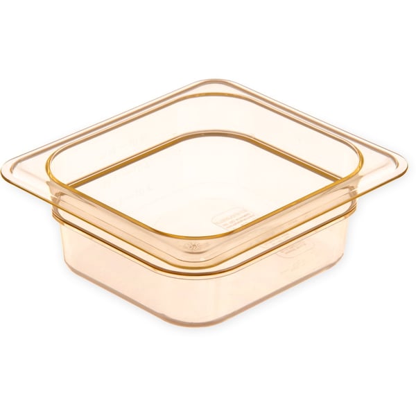 Food Pan HH, 2.5", DP, 1/6, Amber, PK6