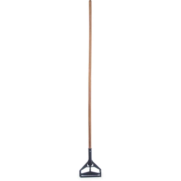 60" Mop Handle, Wood, Plastic Head, 60", Package Quantity 12, Wood