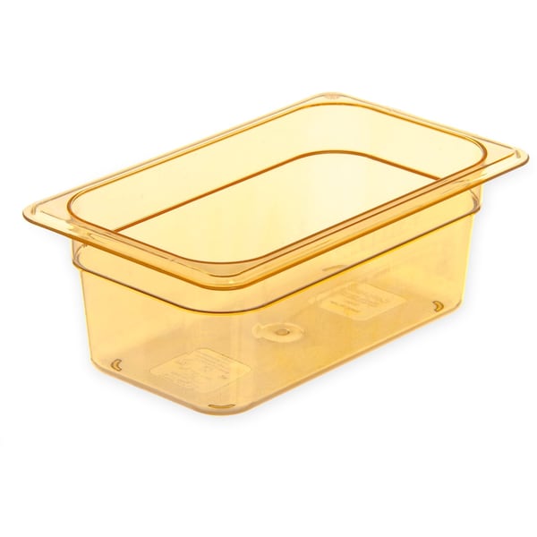Food Pan HH, 4", DP, 1/4, Amber, PK6