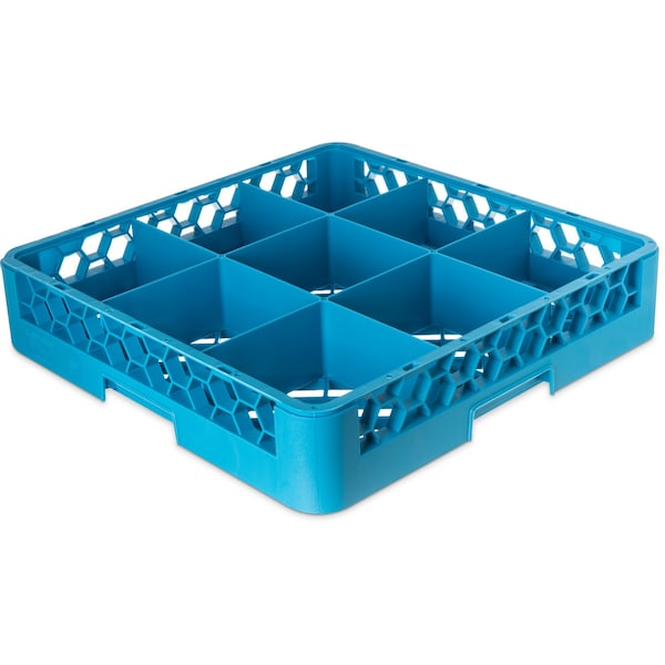 OptiClean 9 Comp Glass Rack, 4", Blu, PK6